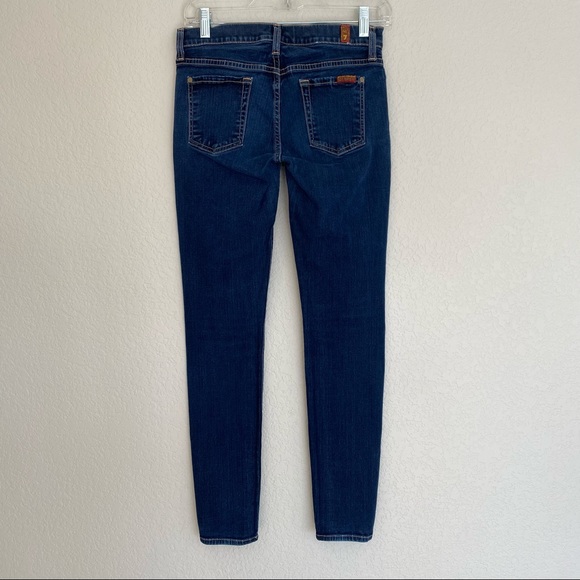 7 FOR ALL MANKIND The Skinny Dark Wash Jeans Denim Size 26 Perfect Fit Style - Picture 7 of 15